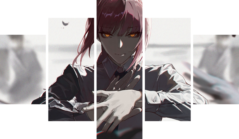 لوحة Chainsaw Man – خمسة قطع – برشة أحجام | ديكور دارك