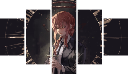 لوحة Chainsaw Man – خمسة قطع – برشة أحجام | ديكور دارك