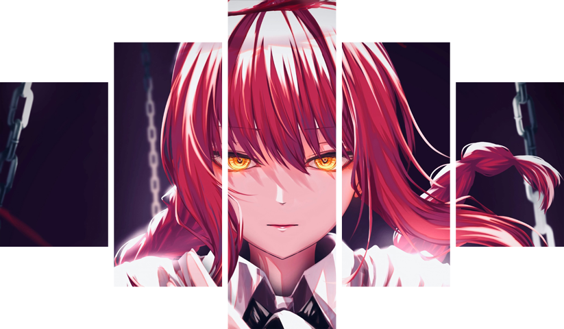 لوحة Chainsaw Man – خمسة قطع – برشة أحجام | ديكور دارك