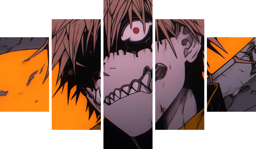 لوحة Chainsaw Man – خمسة قطع – برشة أحجام | ديكور دارك