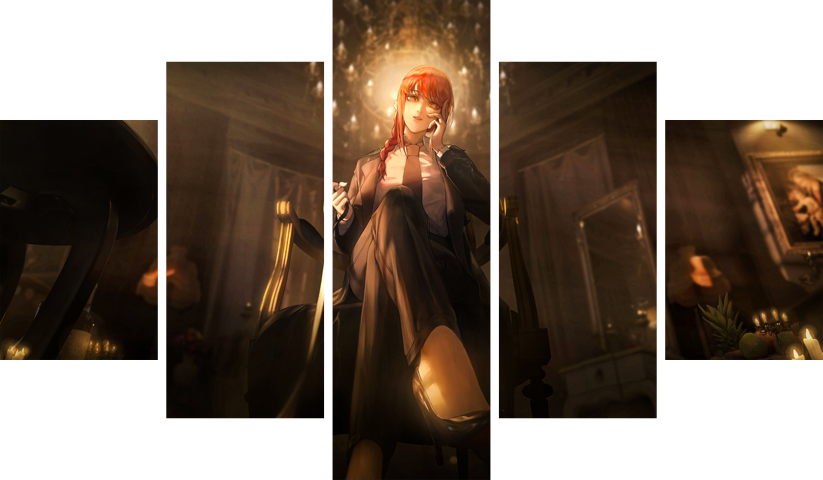 لوحة Chainsaw Man – خمسة قطع – برشة أحجام | ديكور دارك