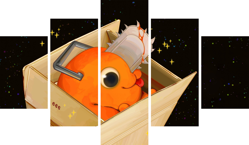 لوحة Chainsaw Man – خمسة قطع – برشة أحجام | ديكور دارك