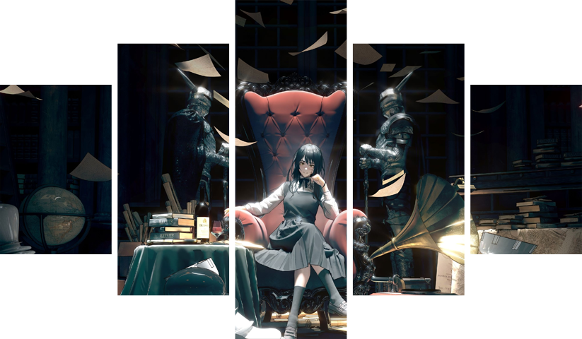 لوحة Chainsaw Man – خمسة قطع – برشة أحجام | ديكور دارك