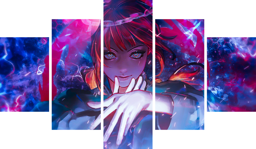 لوحة Chainsaw Man – خمسة قطع – برشة أحجام | ديكور دارك