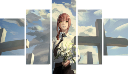 لوحة Chainsaw Man – خمسة قطع – برشة أحجام | ديكور دارك