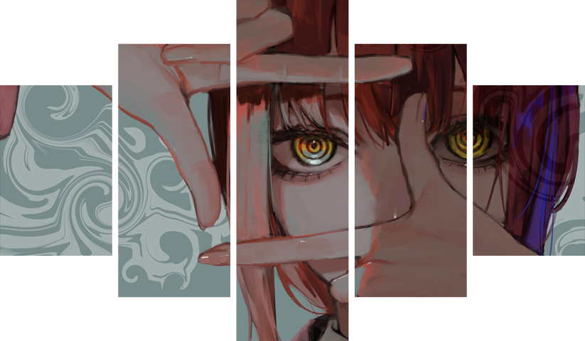 لوحة Chainsaw Man – خمسة قطع – برشة أحجام | ديكور دارك