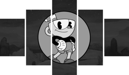 Cuphead – 5 Panels – Multiple Sizes | Home Decor