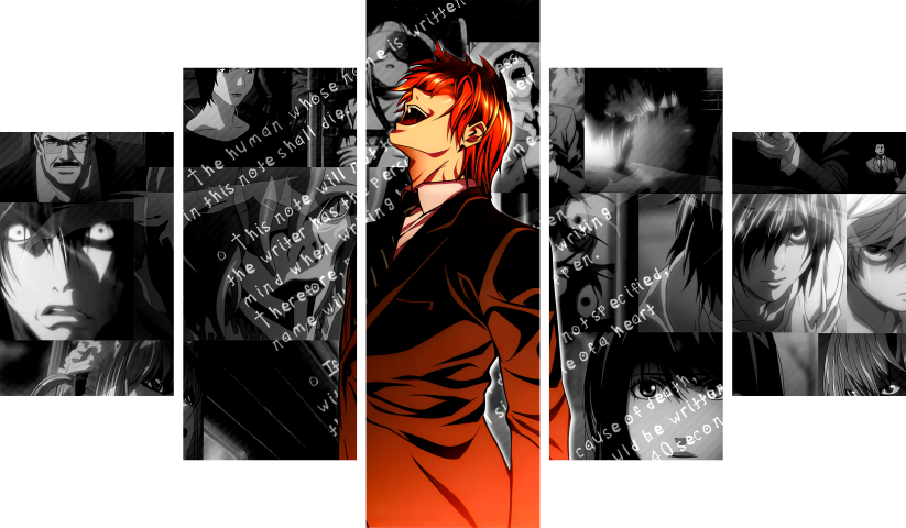 Death Note – 5 Panneaux – Plusieurs Tailles | Décoration Maison