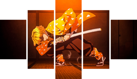 لوحة Demon Slayer – خمسة قطع – برشة أحجام | ديكور دارك