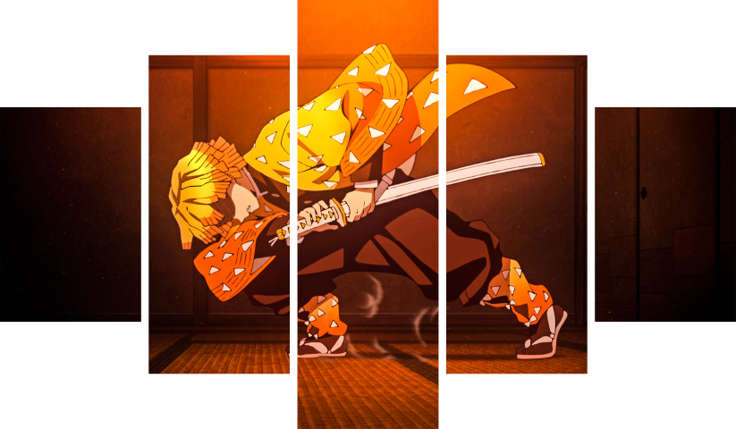 Demon Slayer – 5 Panneaux – Plusieurs Tailles | Décoration Maison