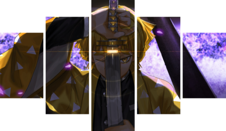 لوحة Demon Slayer – خمسة قطع – برشة أحجام | ديكور دارك