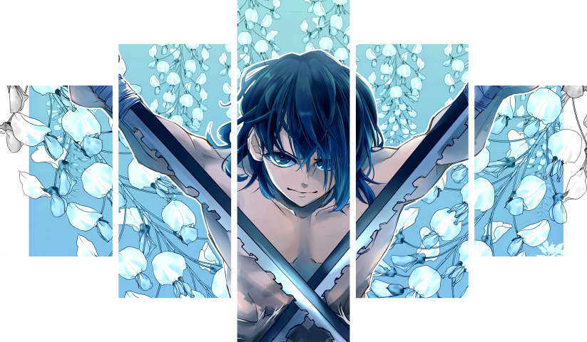 Demon Slayer – 5 Panneaux – Plusieurs Tailles | Décoration Maison