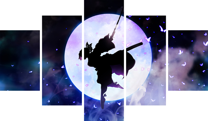 Demon Slayer – 5 Panneaux – Plusieurs Tailles | Décoration Maison