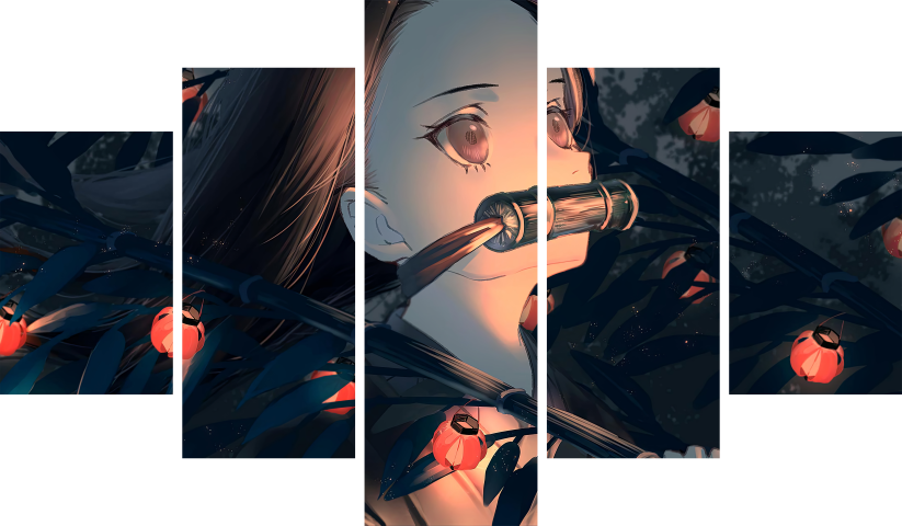 Demon Slayer – 5 Panneaux – Plusieurs Tailles | Décoration Maison