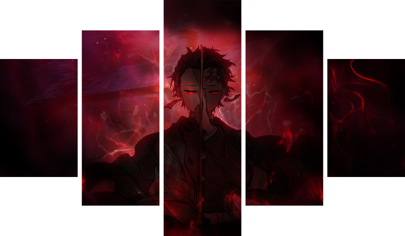 Demon Slayer – 5 Panneaux – Plusieurs Tailles | Décoration Maison
