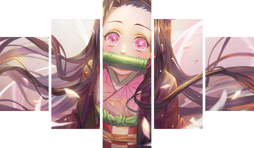 Demon Slayer – 5 Panneaux – Plusieurs Tailles | Décoration Maison