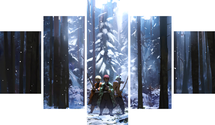 Demon Slayer – 5 Panels – Multiple Sizes | Home Decor