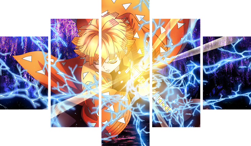 Demon Slayer – 5 Panels – Multiple Sizes | Home Decor