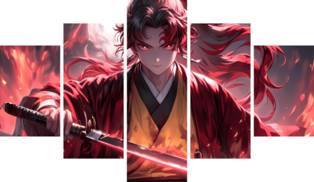 Demon Slayer – 5 Panels – Multiple Sizes | Home Decor