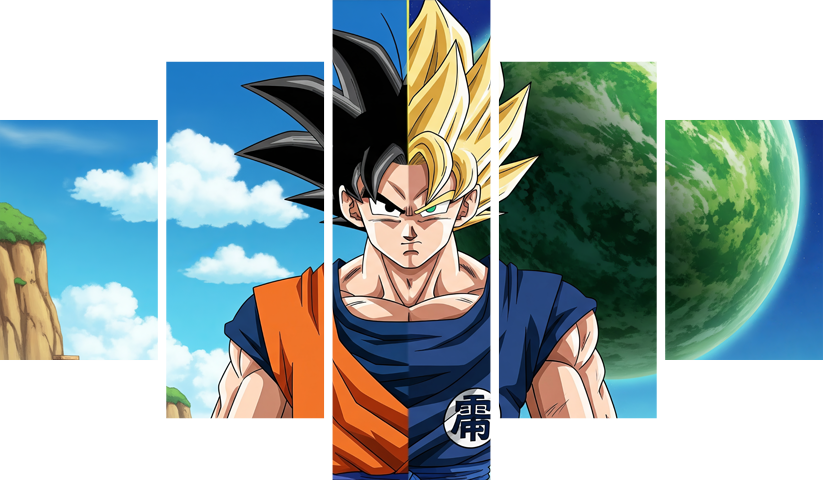 لوحة Dragon Ball – خمسة قطع – برشة أحجام | ديكور دارك