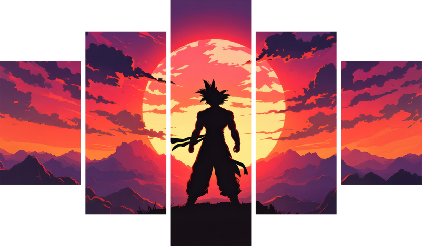 لوحة Dragon Ball – خمسة قطع – برشة أحجام | ديكور دارك