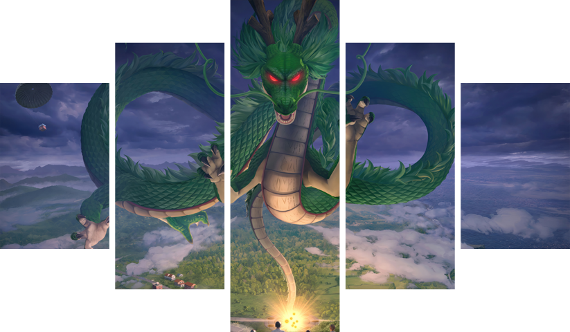 لوحة Dragon Ball – خمسة قطع – برشة أحجام | ديكور دارك