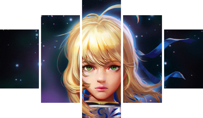 Fate stay night – 5 Panels – Multiple Sizes | Home Decor