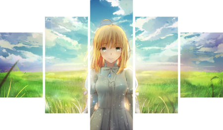 Fate stay night – 5 Panels – Multiple Sizes | Home Decor