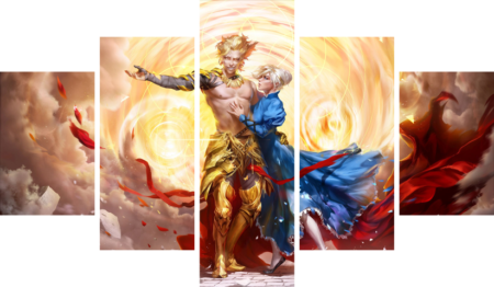 Fate stay night – 5 Panels – Multiple Sizes | Home Decor