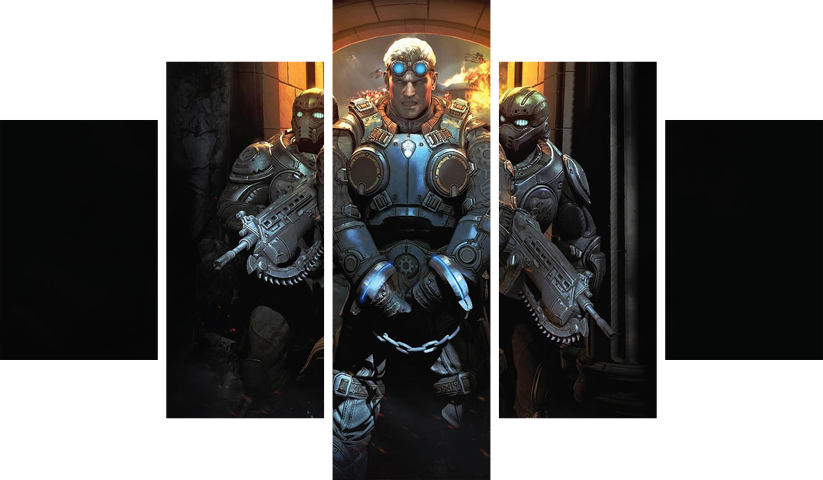 لوحة Gears of War – خمسة قطع – برشة أحجام | ديكور دارك