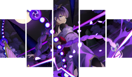 لوحة Genshin Impact – خمسة قطع – برشة أحجام | ديكور دارك