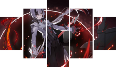 لوحة Genshin Impact – خمسة قطع – برشة أحجام | ديكور دارك