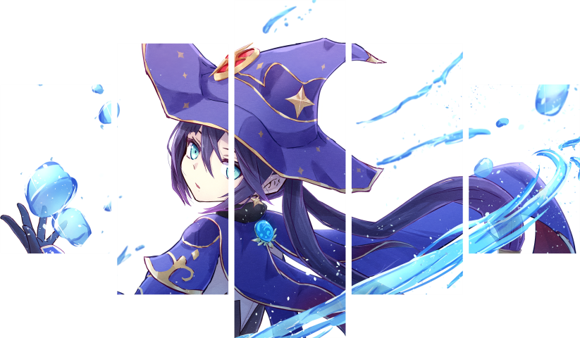 Genshin Impact – 5 Panels – Multiple Sizes | Home Decor