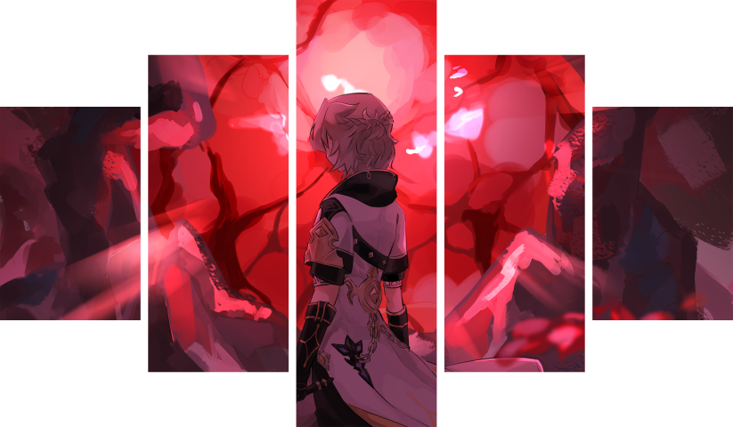 Genshin Impact – 5 Panels – Multiple Sizes | Home Decor