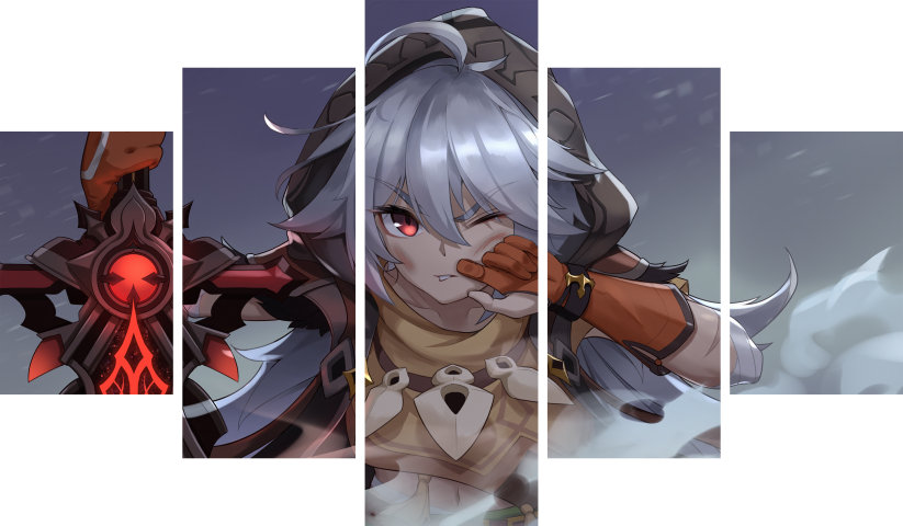 Genshin Impact – 5 Panels – Multiple Sizes | Home Decor