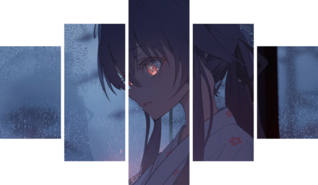 لوحة Genshin Impact – خمسة قطع – برشة أحجام | ديكور دارك