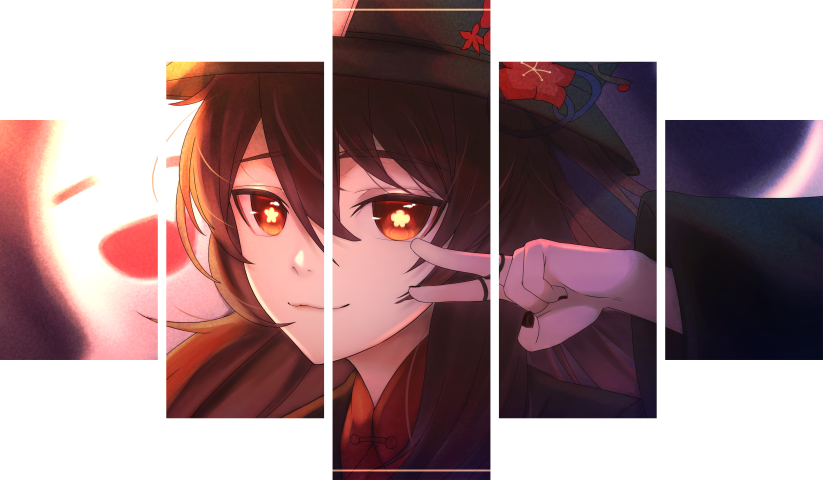 Genshin Impact – 5 Panels – Multiple Sizes | Home Decor