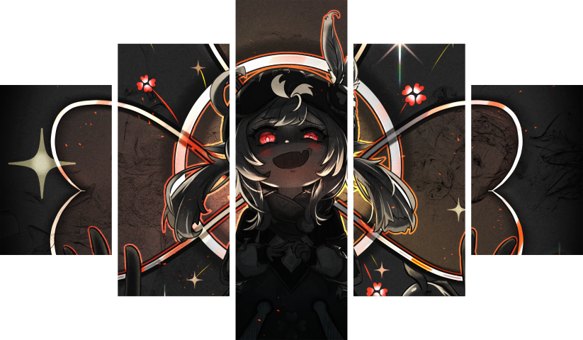 Genshin Impact – 5 Panels – Multiple Sizes | Home Decor