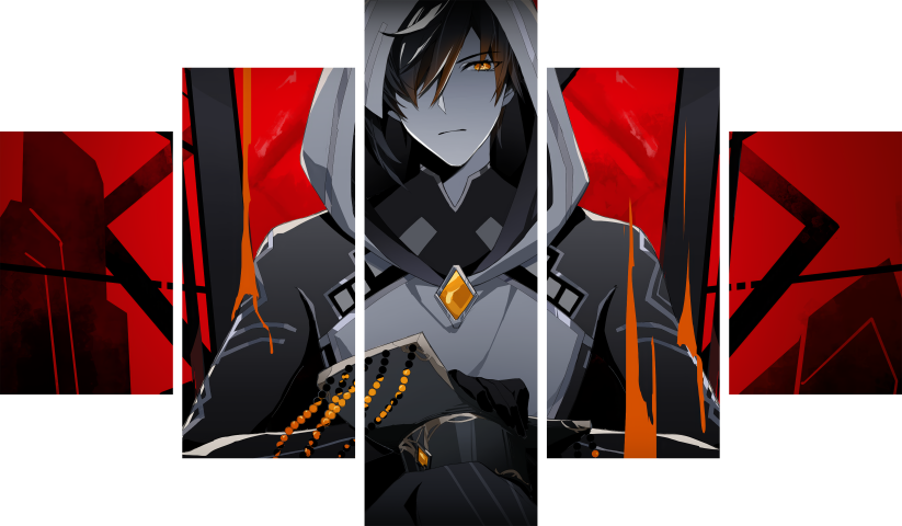 Genshin Impact – 5 Panels – Multiple Sizes | Home Decor