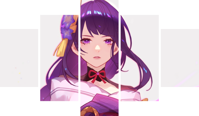 لوحة Genshin Impact – خمسة قطع – برشة أحجام | ديكور دارك