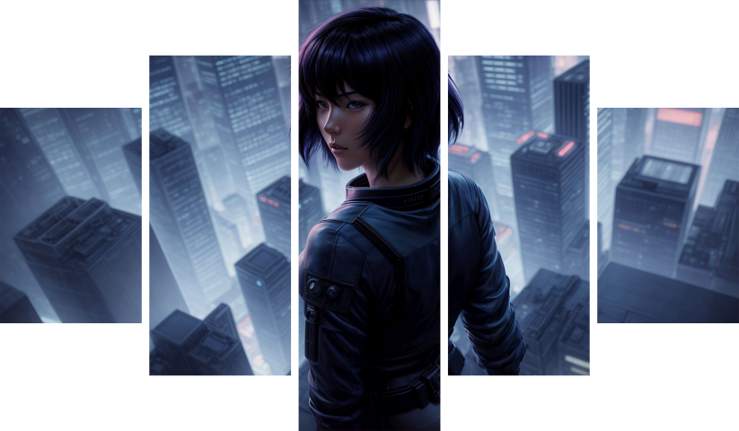 Ghost in the Shell – 5 Panels – Multiple Sizes | Home Decor