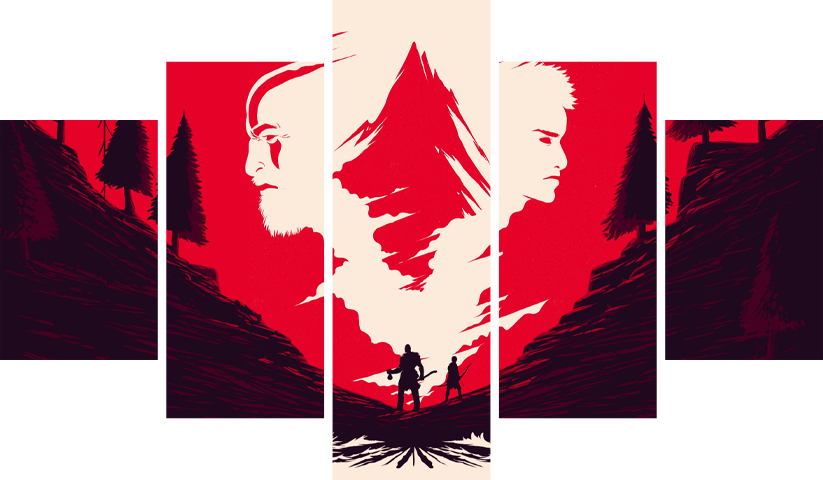 God of War – 5 Panneaux – Plusieurs Tailles | Décoration Maison