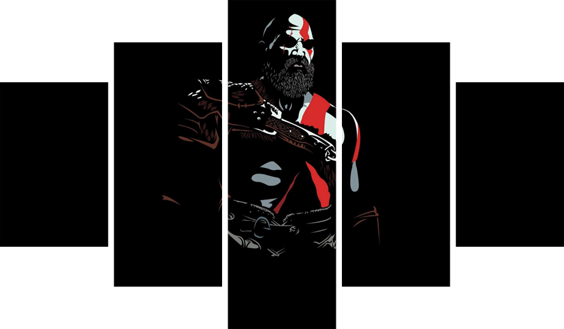 لوحة God of War – خمسة قطع – برشة أحجام | ديكور دارك