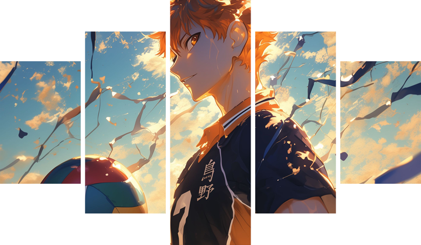 لوحة Haikyuu! – خمسة قطع – برشة أحجام | ديكور دارك
