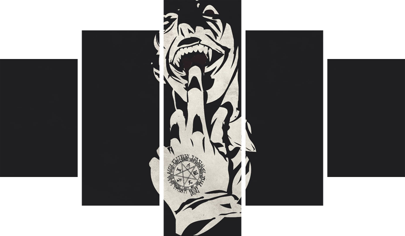 لوحة Hellsing Ultimate – خمسة قطع – برشة أحجام | ديكور دارك