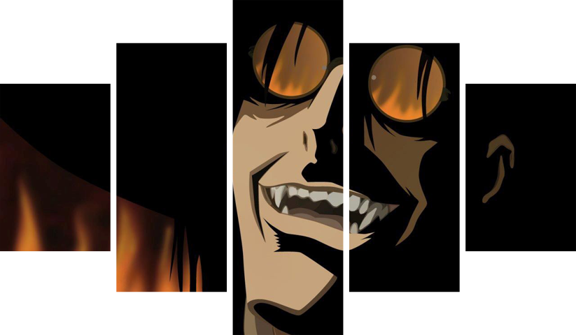لوحة Hellsing Ultimate – خمسة قطع – برشة أحجام | ديكور دارك