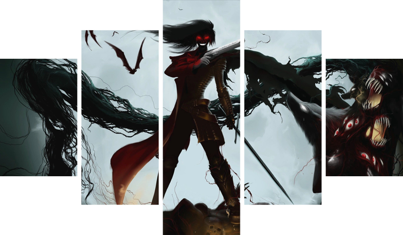 لوحة Hellsing Ultimate – خمسة قطع – برشة أحجام | ديكور دارك