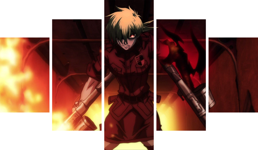 لوحة Hellsing Ultimate – خمسة قطع – برشة أحجام | ديكور دارك