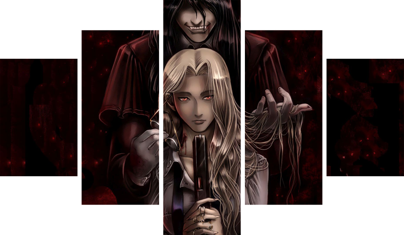 لوحة Hellsing Ultimate – خمسة قطع – برشة أحجام | ديكور دارك