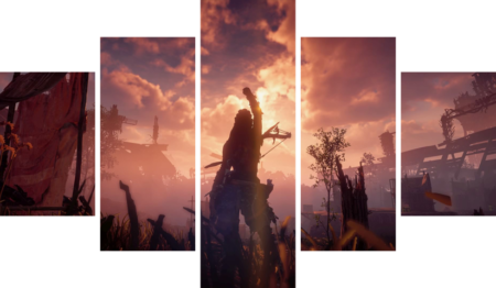 لوحة Horizon Zero Dawn – خمسة قطع – برشة أحجام | ديكور دارك